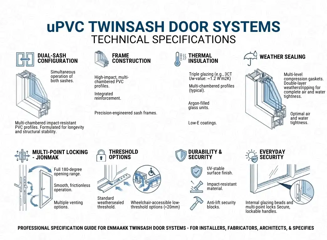 Technical Specifications of ENMAKK TwinSash Doors